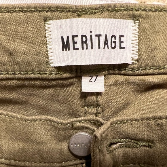 Meritage Mayfly Skinny Jeans Army Green Size 27 - Picture 8 of 10